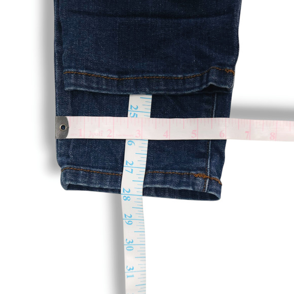 EUC Kut from the Kloth Mid-Rise Straight Leg Jeans Sz 4 [27]x28 Dark Indigo Blue - Picture 10 of 11